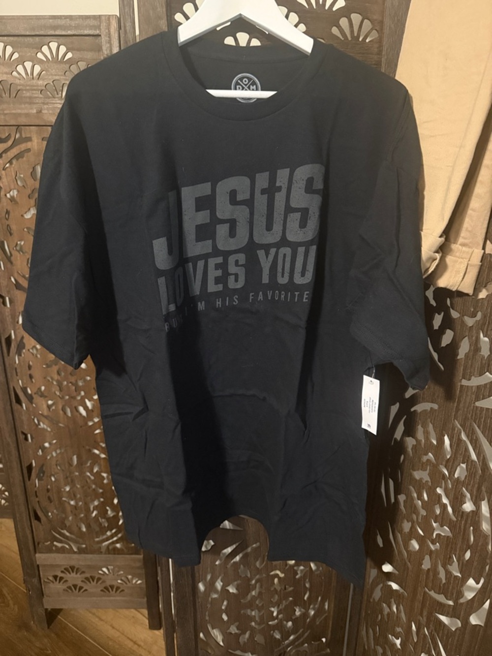 Black "Jesus Loves You" Short Sleeve Tee